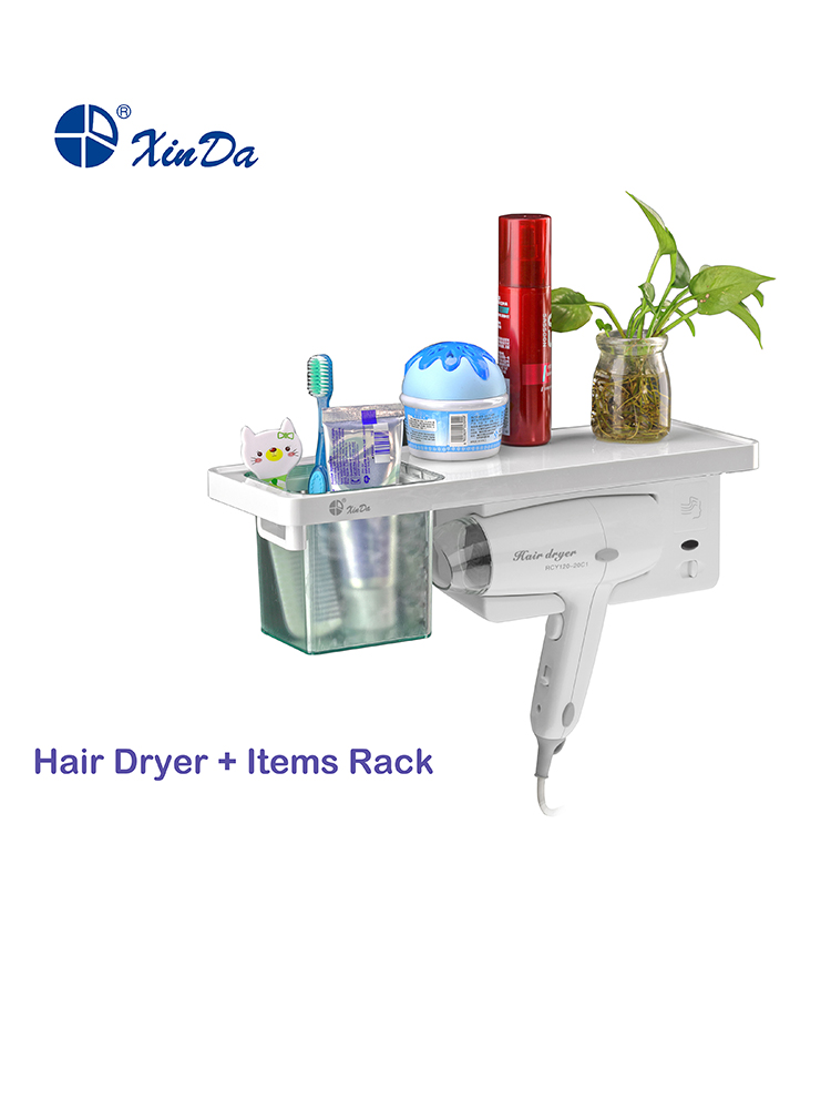 Sử dụng an toàn trong phòng tắm Điện mini Salon chuyên nghiệp Khách sạn Máy sấy tóc màu trắng bằng nhựa ABSThe XINDA RCY-120 21C1